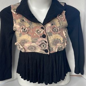 Laureate Lane Anthropologie cardigan with delicate floral details small